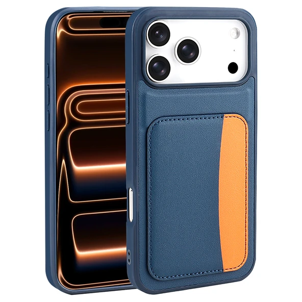 iPhone 17 Pro Max Kılıf Kartlıklı X-Kart Silikon Kılıf - Resim 4