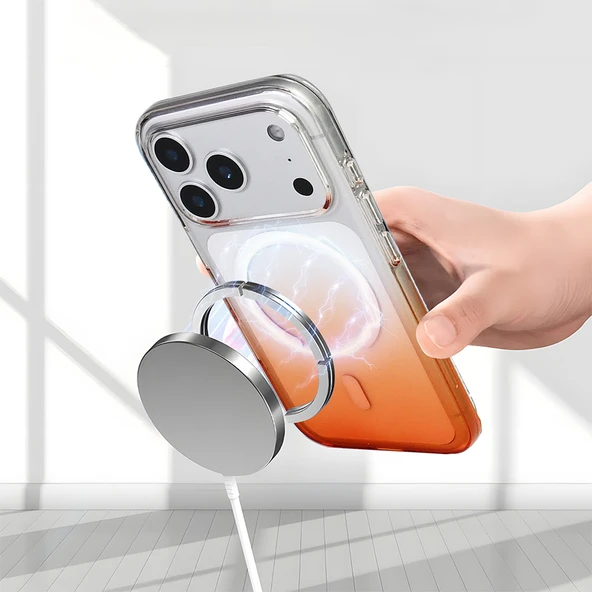 iPhone 17 Pro Max Kılıf M-Safe Şarj Özellikli Septik Silikon Kılıf - Resim 7