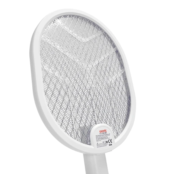 Asonıc As-a26, Beyaz, 3000v, Raket Tipi, Uv Mor Işıklı, 1200mah, Bataryalı, Şarj Edilebilir, Katlanabilir, Sinek Öldürüc - Resim 3