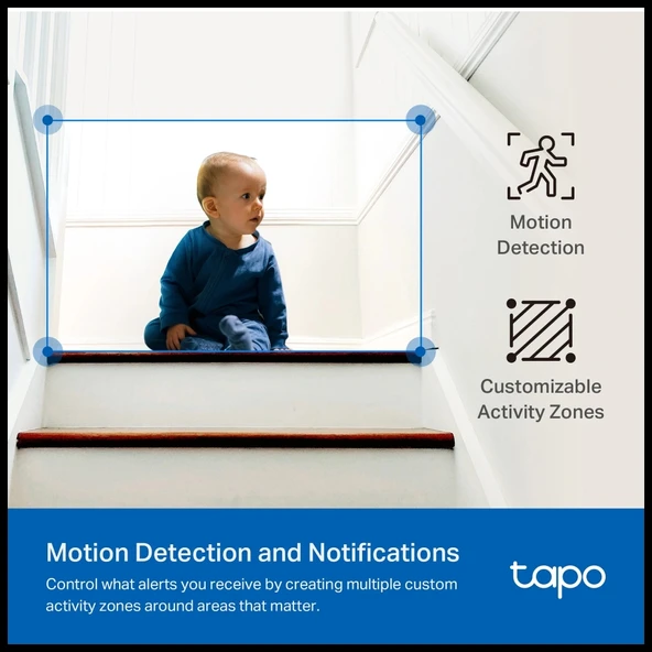 Tp-lınk Tapo C222, 4,0mpix, İç Ve Dış Mekan, Wifi-ethernet, 12mt. Gece Görüşü, 360 Dönüş, Dikey Ve Yatay Hareket, İki Yö - Resim 4