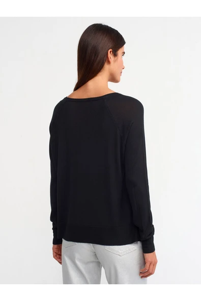 10536 DİLVİN BİSİKLET YAKA BASİC İNCE TRİKO KAZAK - Resim 6