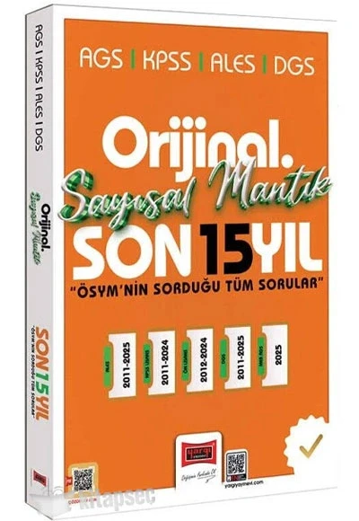 Yargı 2026 Kpss Ales Dgs Ags Sayısal Mantık son 15 Yıl Çıkmış Çözümlü Sorular ürün görseli 1