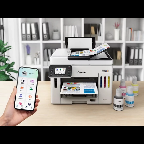 Canon Maxıfy Gx7140, Renkli, Mürekkep Mega Tanklı, Yazıcı, Tarayıcı, Wifi, Lan, Duplex, Orijinal Mürekkep - Resim 2