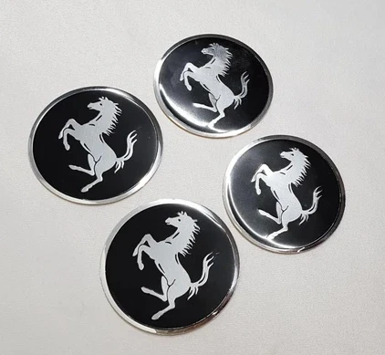 Jant Göbeği Arma Ferrari Alüminyum 60 mm 4'lü Set Siyah Krom ürün görseli