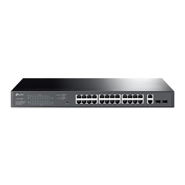 Tp-lınk Tl-sg1428pe 24 Port Gıgabıt + 2xgıgabıt Rj45/sfp Uplınk Yönetilebilir 250w Poe Rackmount Swıtch ürün görseli