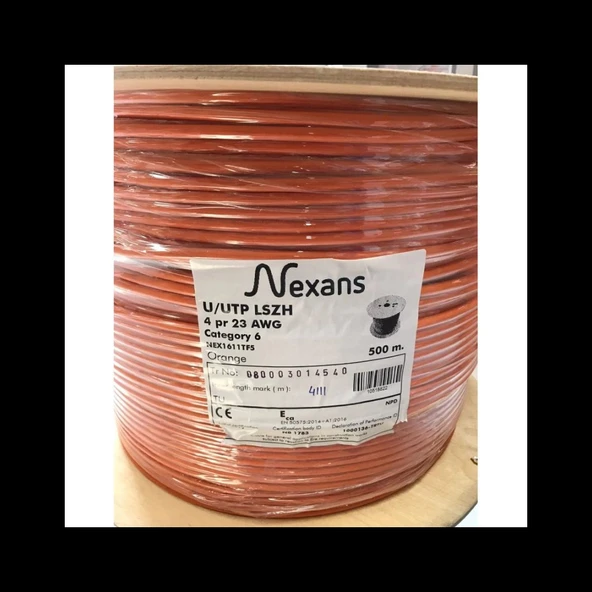 Nexans Nex1611tf5, Turuncu, Cat6, 500m, 23awg (0,58mm), Utp, %100 Bakır, Lszh Halogen Free, Makara, Kablo - Resim 3
