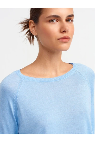 10536 DİLVİN BİSİKLET YAKA BASİC İNCE TRİKO KAZAK - Resim 12