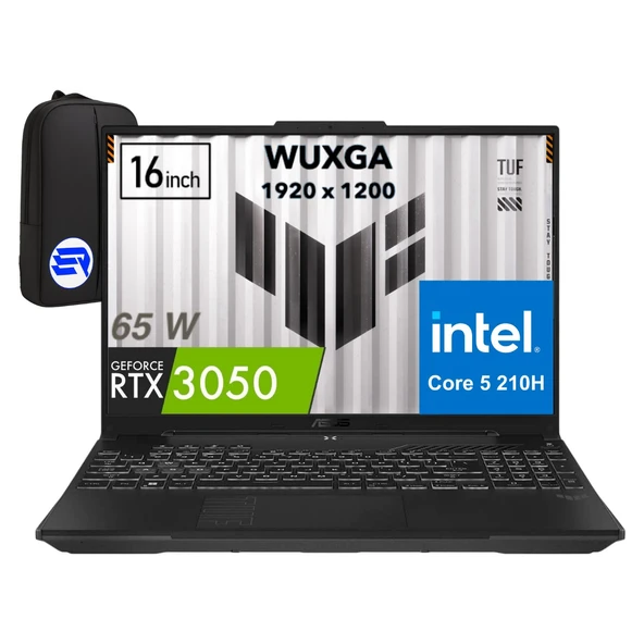 Asus Tuf Gaming F16 FX607VJ-RL033EP7 Intel Core 5-210H 24GB 2tb SSD RTX3050 6gb 16 Inç Full Hd+ 144Hz + Elektropasaj Çanta ürün görseli 1