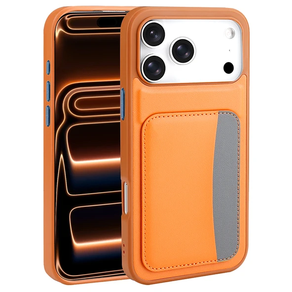 iPhone 17 Pro Max Kılıf Kartlıklı X-Kart Silikon Kılıf - Resim 2