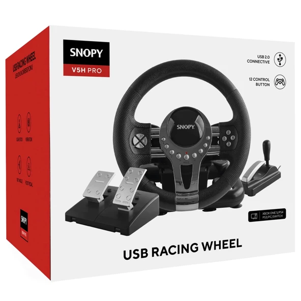 Snopy V5h Pro, Xbox One S/ps4/ps3/pc/swıtch, Direksiyon, Pedal, Vites, Titreşimli, Metalik Pro, Gaming Oyuncu Direksiyon - Resim 5