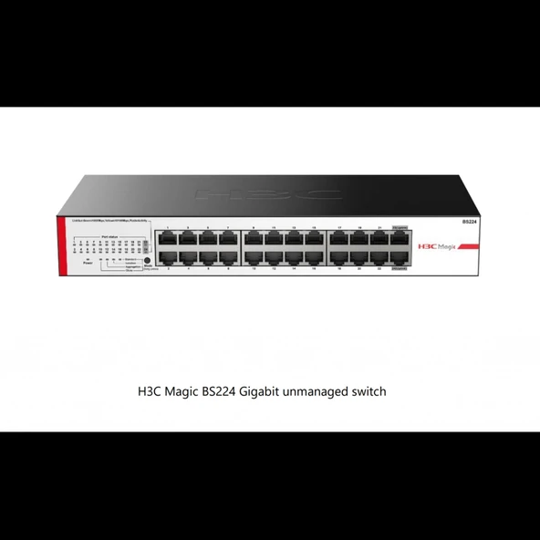 H3c Magic Bs224, 24 Port, Gigabit, 2 Port Gigabit Uplink, Metal Kasa, Yönetilemez, Rack Mount Switch ürün görseli 1