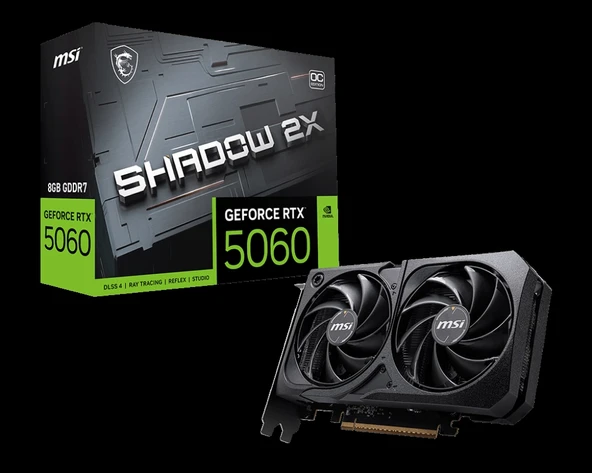 MSI VGA GEFORCE RTX 5060 TI 8G SHADOW 2X OC PLUS RTX5060 TI 8GB GDDR7 128B DX12 PCIE 5.0 X16 (3XDP 1XHDMI) ürün görseli