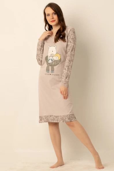 DoReMi Doğal Pamuklu Gecelik - Resim 9