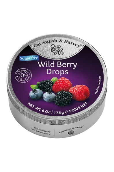CAVENDİSH & HARVEY WİLD BERRY DROPS SUGAR FREE (K.ORMAN MEYVELİ) ŞEKERSİZ 175 GR ürün görseli