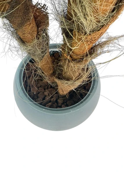 Yapay Ağaç Sıkas Palmiye Ağacı Antrasit Küre Saksıda 120*50cm 45 Yapraklı - Resim 4