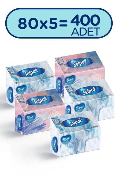 Selpak ® El Ve Yüz Havlusu 5'li 400 Yaprak Kutulu ürün görseli