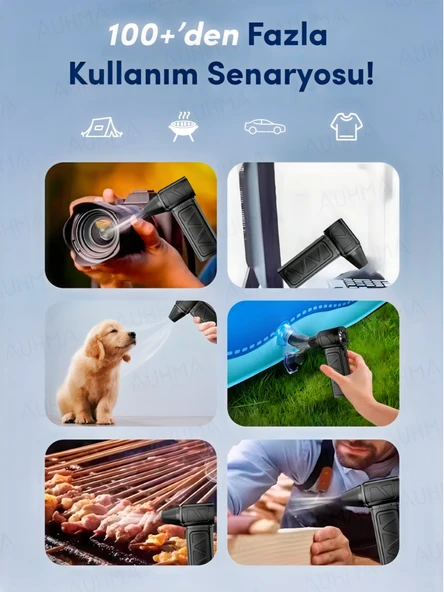 Auhma AHV-12 Turbo Jet Fan 130.000RPM Elektrikli Hava Kompresörü Taşınabilir Çantalı - Resim 4