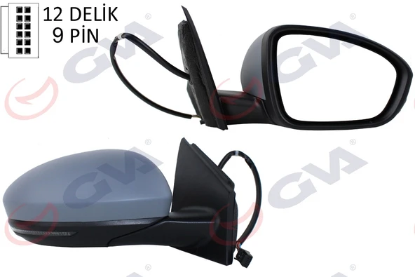 GVA 1011430 DIŞ DİKİZ AYNASI SAĞ MEGANE 15> ELEKTRİKLİ ISITMALI SİNYALLİ SENSÖRLÜ ASTARLI KONVEKS VM-6142EHPSR 963019417R-963010974R ürün görseli 1