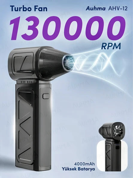 Auhma AHV-12 Turbo Jet Fan 130.000RPM Elektrikli Hava Kompresörü Taşınabilir Çantalı - Resim 3