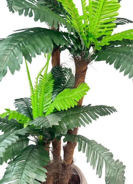 Yapay Ağaç Sıkas Palmiye Ağacı Mokka Küre Saksıda 120*50cm 45 Yapraklı - Resim 4