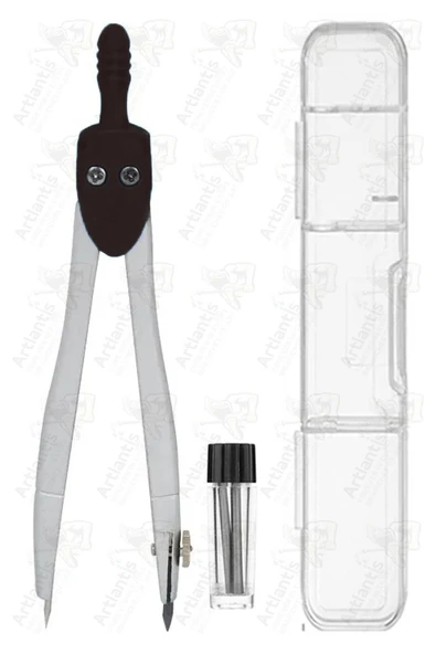 Renkli Metal Pergel 1 Adet Teknik Çizim Pergeli Matematik Geometri Pergel Yedek Uçlu Plastik Kutulu - Resim 3