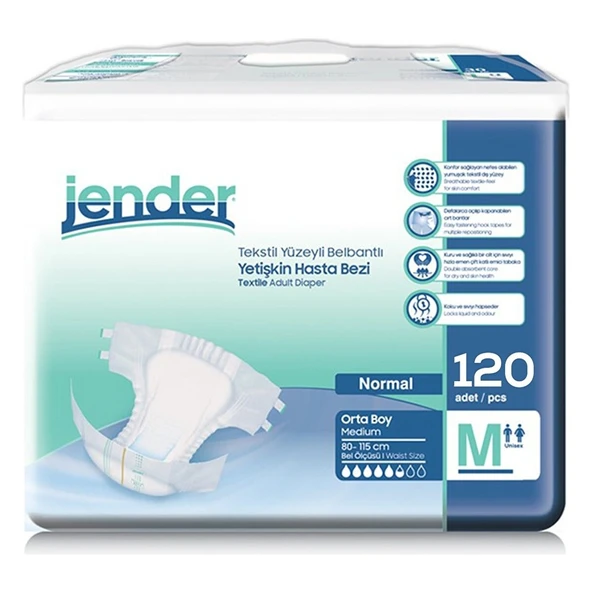 Emici Bel Bantlı Yetişkin Hasta Bezi Medium 120 Adet ürün görseli 1