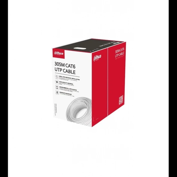 Dahua Dh-pfm920ı-6un-c, Cat6 305m, 24awg 0.53mm, Utp, %100 Bakır, Pvc, Kablo, Beyaz Renk ürün görseli 1