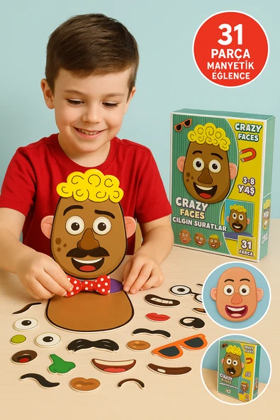 Çılgın Suratlar Manyetik Eğitici Oyun Seti – 31 Parça Yaratıcılığı Geliştiren Aktivite ürün görseli 1