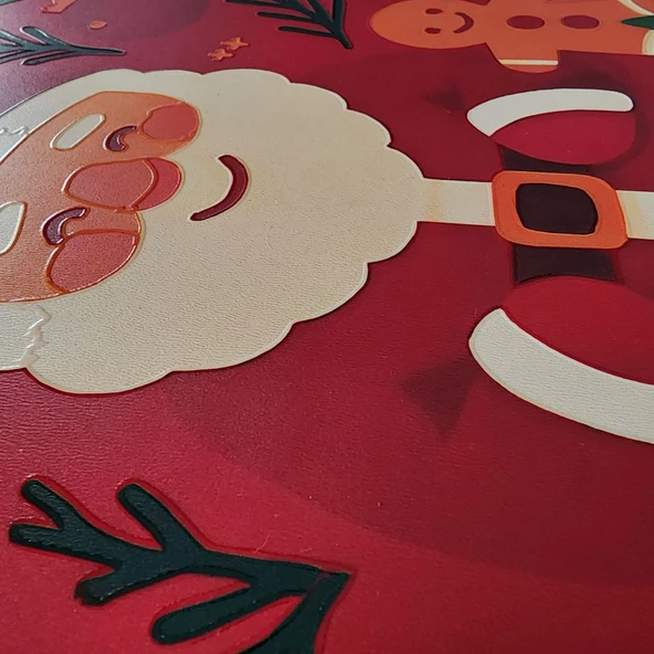 Noel Baba ve Kurabiye Adam Kapı ve Duvar Süsü Happy New Year - Resim 4