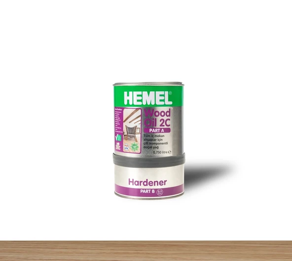 Hemel Wood Oil 2C A+B Bileşen Ahşap Yağı Şeffaf 0,9 Lt ürün görseli 1