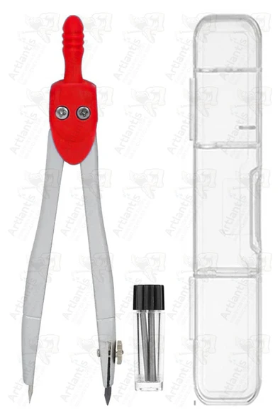 Renkli Metal Pergel 1 Adet Teknik Çizim Pergeli Matematik Geometri Pergel Yedek Uçlu Plastik Kutulu ürün görseli