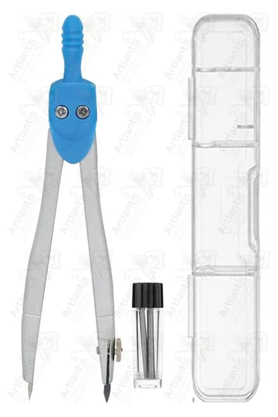 Renkli Metal Pergel 1 Adet Teknik Çizim Pergeli Matematik Geometri Pergel Yedek Uçlu Plastik Kutulu - Resim 2