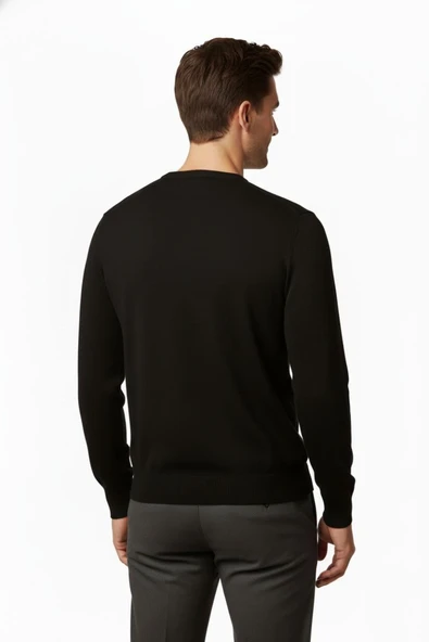 Erkek Sıfır Yaka Kazak Çelik Örgü Klasik Kalıp 4241C BGL-ST04857 - Resim 11