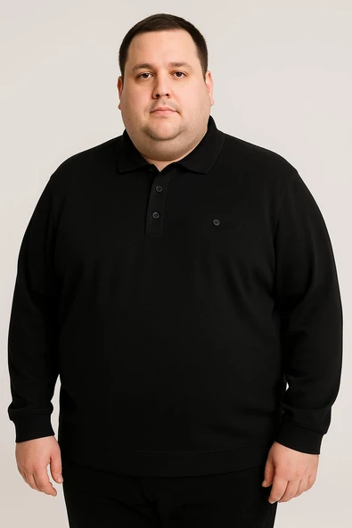 Ercan Büyük Beden Erkek Polo Yaka Uzun Kol Sweatshirt - 7417 ürün görseli