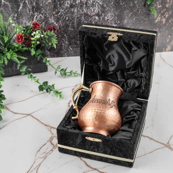 DMT COPPER HOME Gaziantep Bakırdan El Dövmesi Tombul İSİMLİ kupa bardak HEDİYELİK İSME ÖZEL(kalaylı) - Resim 3