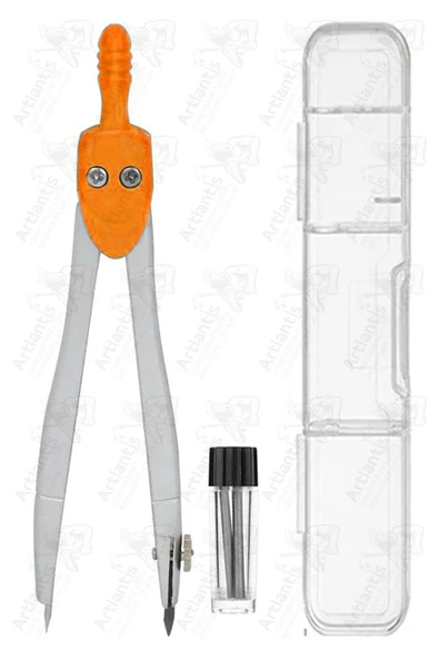 Renkli Metal Pergel 1 Adet Teknik Çizim Pergeli Matematik Geometri Pergel Yedek Uçlu Plastik Kutulu - Resim 4