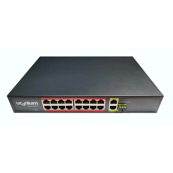 Uranıum Poe-g1621sfp-300w 16 Port Gıgabıt+2xgb Rj45+1xsfp Uplınk Poe Rackmount Swıtch (realtek Chıpset) ürün görseli