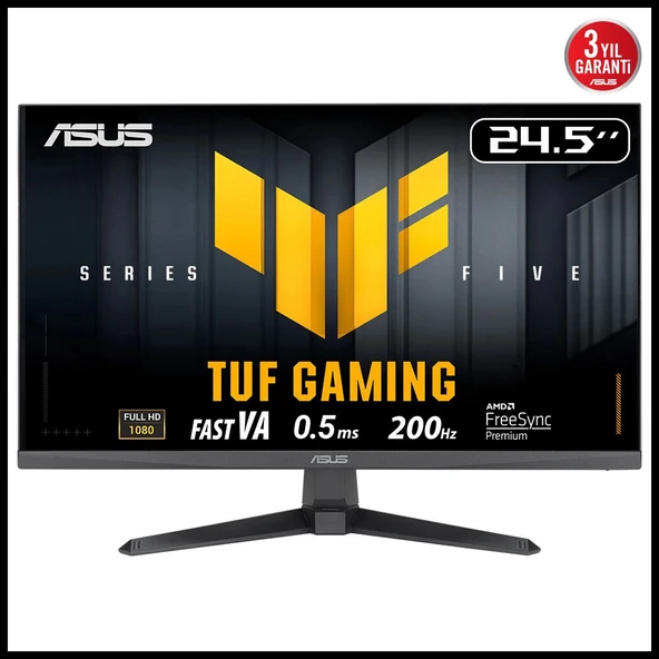 Asus Tuf Gamıng Vg257Q5a 24,5" 0.5ms, 200hz, Full Hd, Dp, 2xhdmı, Hoparlör, Va Panel, Elmb Sync Premium, Gamıng Monitör ürün görseli
