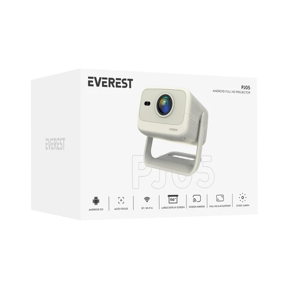 Everest Pj05, 400 Led Lümen, 1920x1080p, 1xhdmı, 1xusb, Rj45, Wifi 6, Bluetooth, 30.000 Saat Led Ömrü, 1.5w Speaker, And - Resim 5