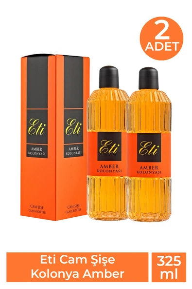 Eti Cam Şişe Kolonya Amber 325 ml 2 Adet ürün görseli 1