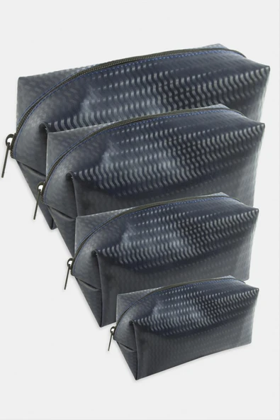 4 Adet El Tutmalı Makyaj Çantası - Resim 3