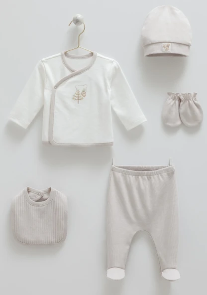 Caramell %100 Pamuk Forest 5li Hastane Çıkışı Seti 56-62 cm 1-3 Ay Gri CRML.GRI.ZE1947 ürün görseli