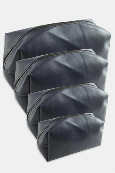 4 Adet El Tutmalı Makyaj Çantası - Resim 4