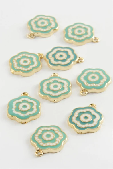 Çiçek Çift Kulplu Mineli Bileklik ve Kolye Ucu Aparatı 1 Adet - Resim 3