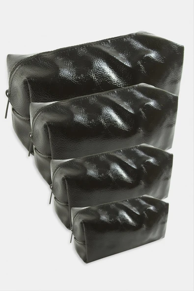 4 Adet El Tutmalı Makyaj Çantası - Resim 3