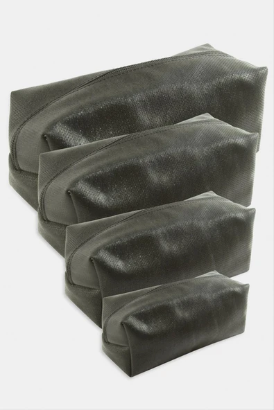 4 Adet El Tutmalı Makyaj Çantası - Resim 3