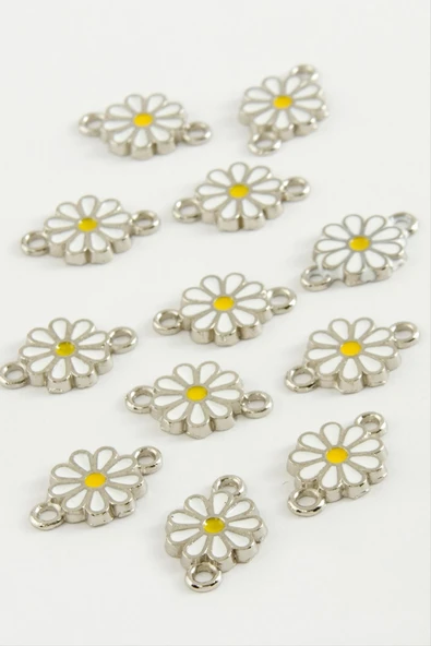 Papatya Çift Kulplu Mineli Bileklik ve Kolye Ucu Aparatı 1 Adet - Resim 2