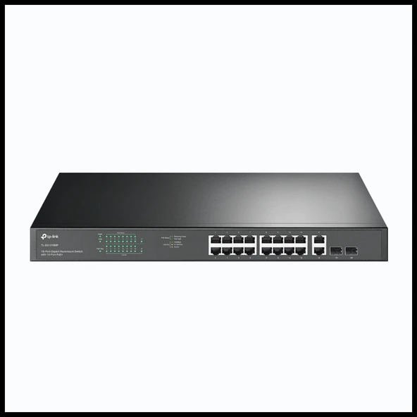 Tp-lınk Sg1218mp, 16 Port, Gigabit, Poe 250w, 2 Port Gigabit Combo Sfp, Rackmount, Yönetilemez, Switch ürün görseli 1
