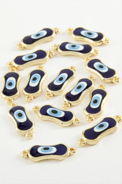 Oval Nazar Çift Kulplu Mineli Bileklik ve Kolye Ucu Aparatı 1 Adet - Resim 4