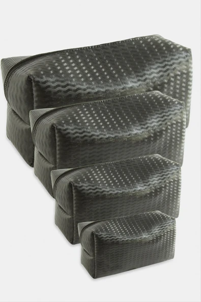 4 Adet El Tutmalı Makyaj Çantası - Resim 3